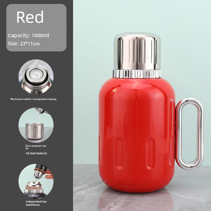 Large Capacity Thermos Cup Ikea 316 Stainless Steel Thermos Pot Household High-End Mechanical Temperature Display Teapot Warm Water Kettle