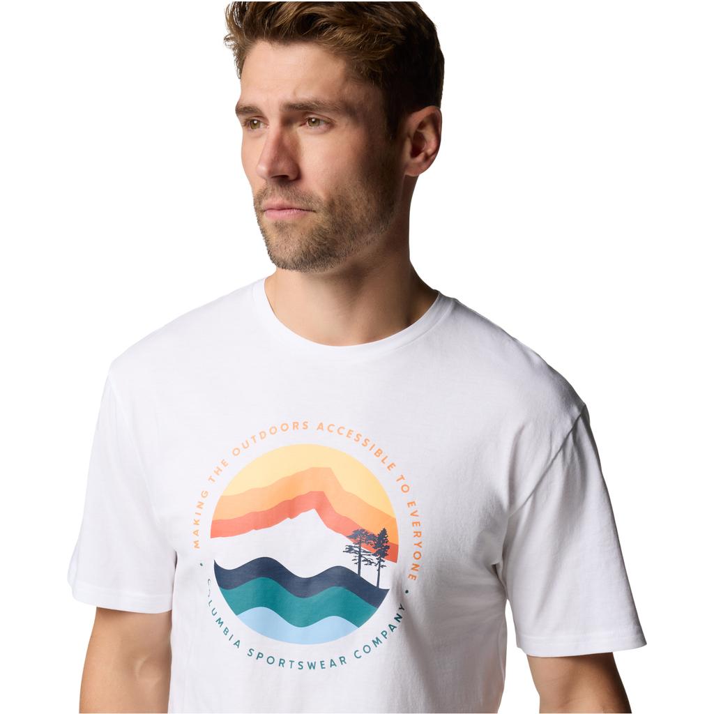 Columbia Path Lake II Graphic Tee, Mens White T-shirt