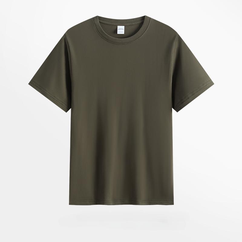 220 г Мужская хлопковая летняя футболка свободного кроя, однотонная футболка с круглым вырезом, повседневная уличная одежда с короткими рукавами