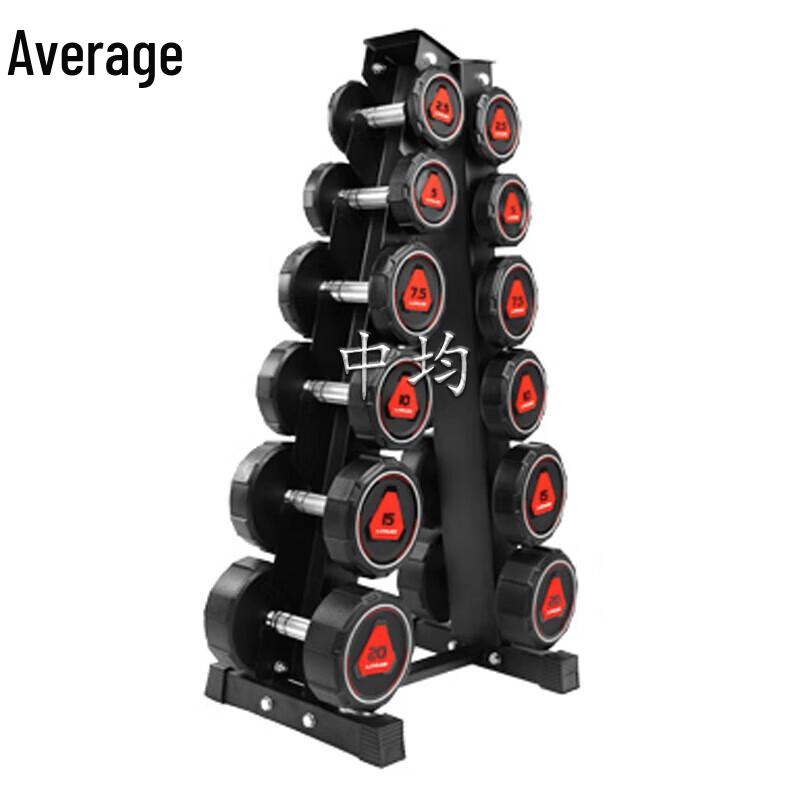 Zhongjun 105KG Rubber-Coated Dumbbell Set with 6-Pair Rack