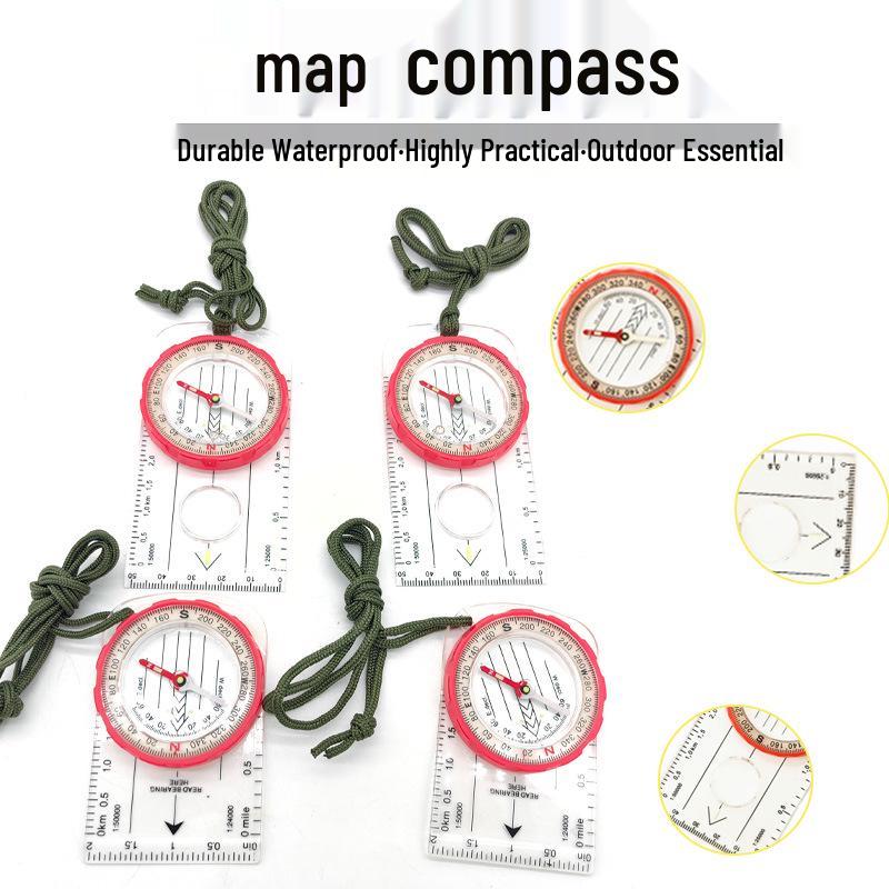 DC47-7 Multifunctional Map Ruler & Compass with Magnifying Glass and Soft Rubber Ring