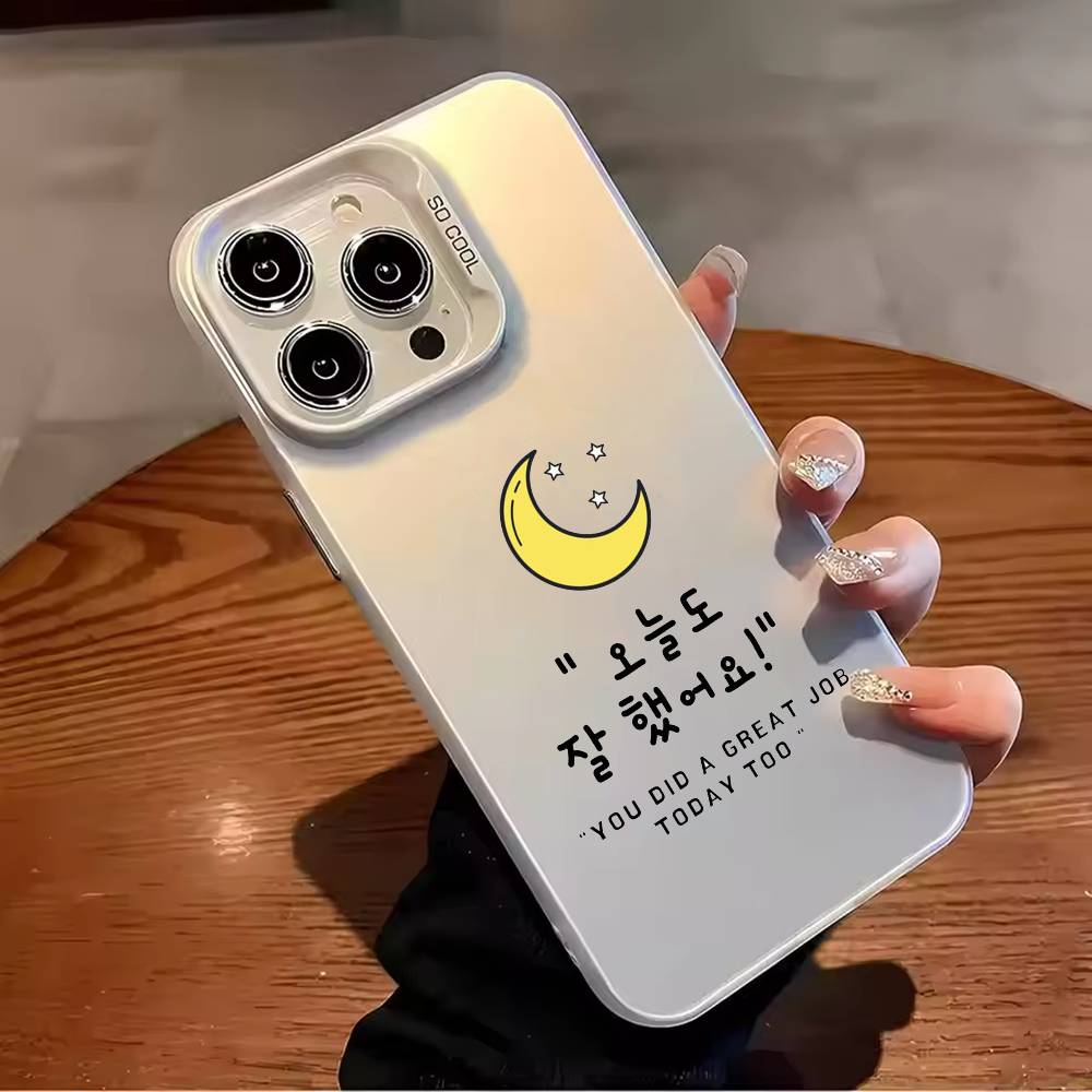Ins Корейский Простой Текст Чехол для Телефона для iPhone 17,16,15,14,13,12,11,Pro Max,Plus Конфетный Серебристый Чехол