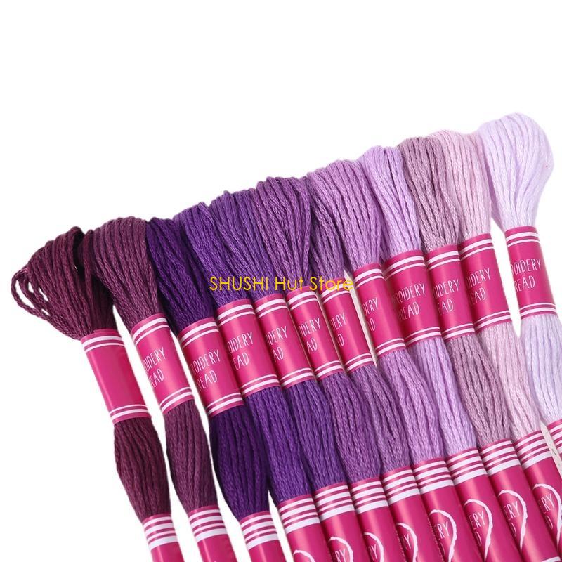 12 шт. для вышивки крестом Нитки Градиентные Мулине Катушки для шитья Плетение DIY Домашние Инструменты для рукоделия Аксессуары D57B