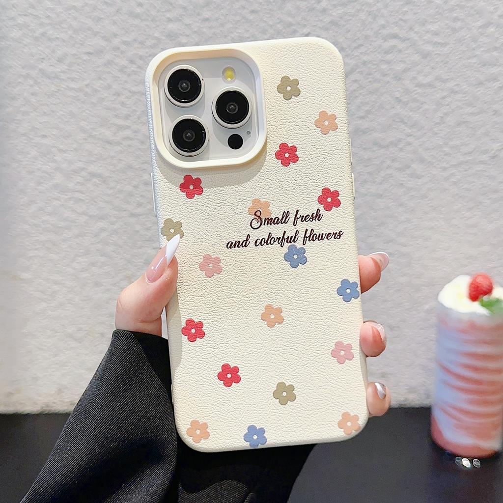 Leather Pattern Polka Dot Love Flower for Apple 16promax Mobile Phone Case for IPhone15pro/14/13