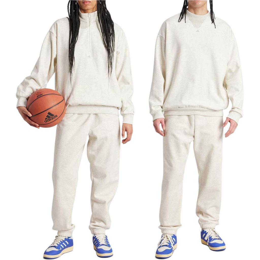 Adidas Коллекция 2024 г.. 02 Однотонные джоггеры с эластичной резинкой на талии и карманами Низ унисекс Молочно-белый IW1630