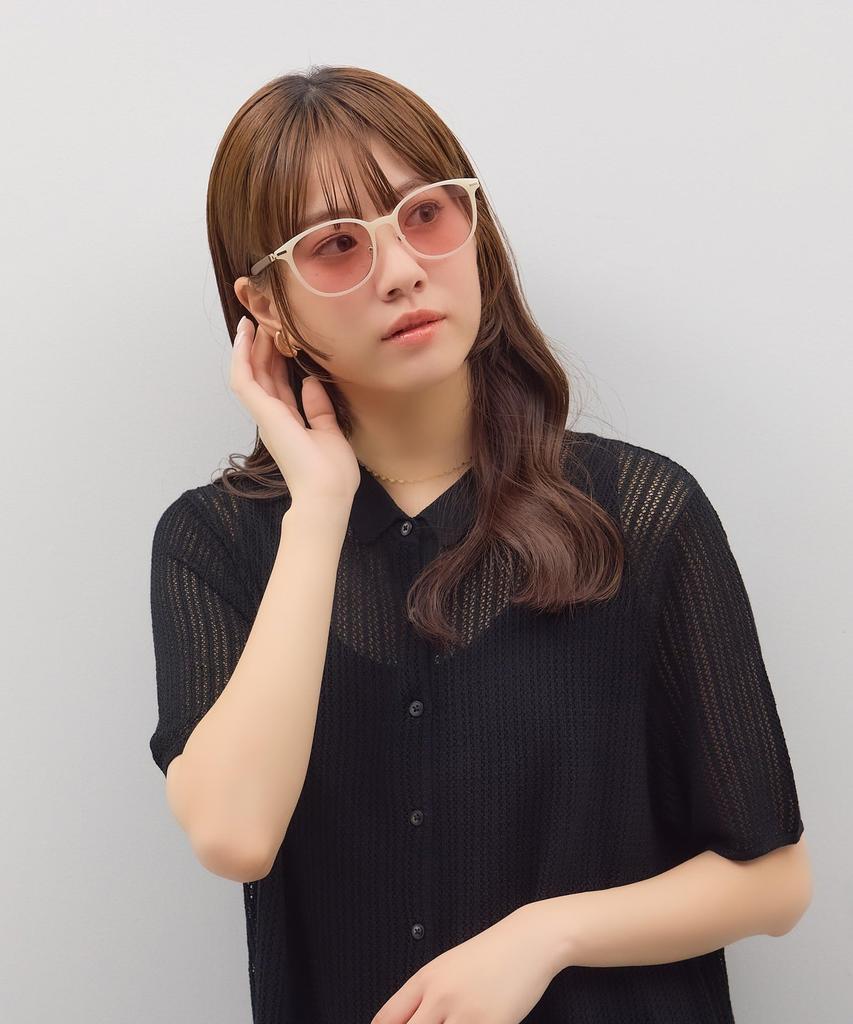 Солнцезащитные очки CUT Цветные резиновые носоупоры УФ Унисекс [Zoff] SUNCUTGlasses/УФ100% Линзы в стиле Бостон, Отделка под кожу, Дужки, Носовые упоры, Противоскользящие,