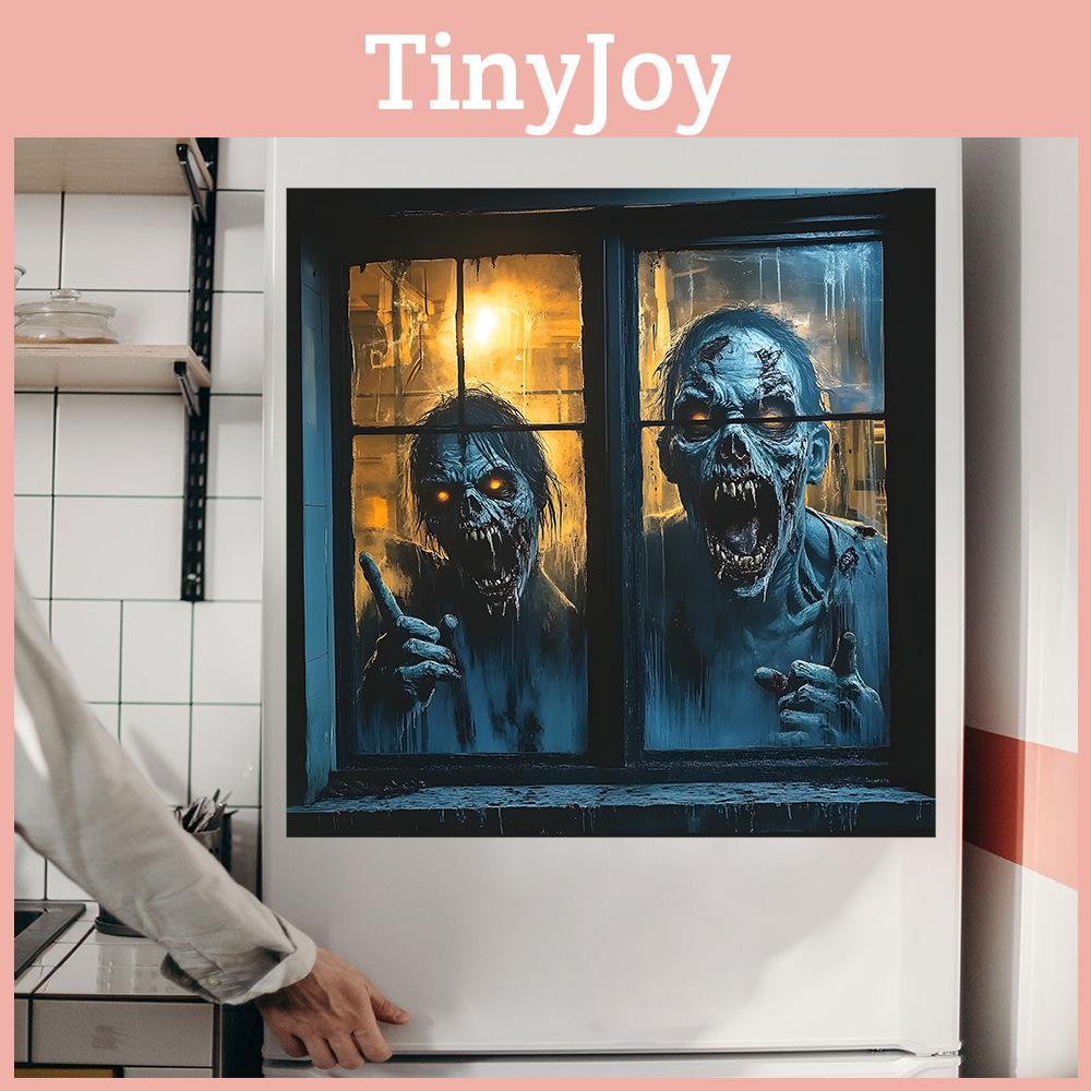 Хэллоуинский зомби-хоррор, узор фальшивого окна, наклейка для декоративной оклейки стен