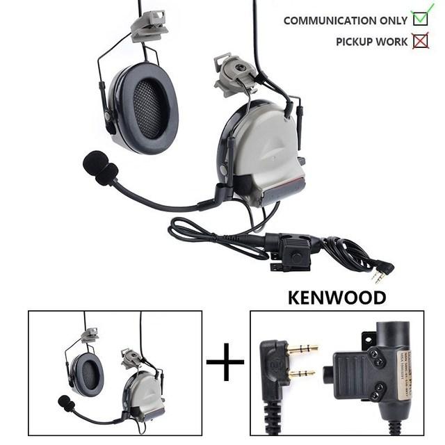 Тактическая гарнитура WADSN Comtac II для охоты C2, наушники для стрельбы с Kenwood U94 PTT, адаптер для шлема, мягкие наушники