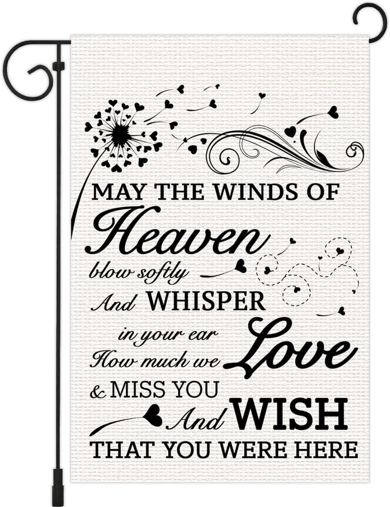 Missing You in Heaven Garden ags No Stick The ag of The Wind Conveying Nostalgic Messages Loving Memory Linen Garden a