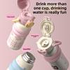 Portable Handheld Thermos Cup 600ml Thermos Water Bottle Unique Thermal Bottle  for Girls