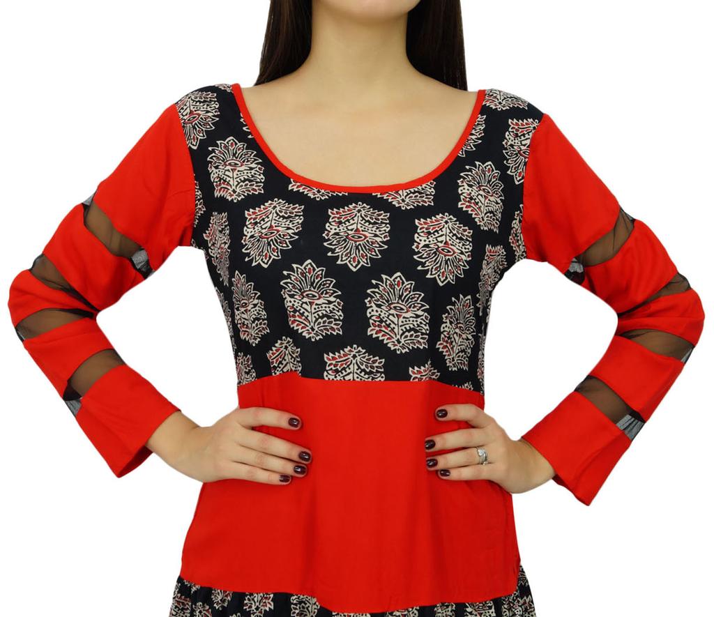 Bimba Женское длинное красное платье, дизайнерская одежда Anarkali Kurta Kurti