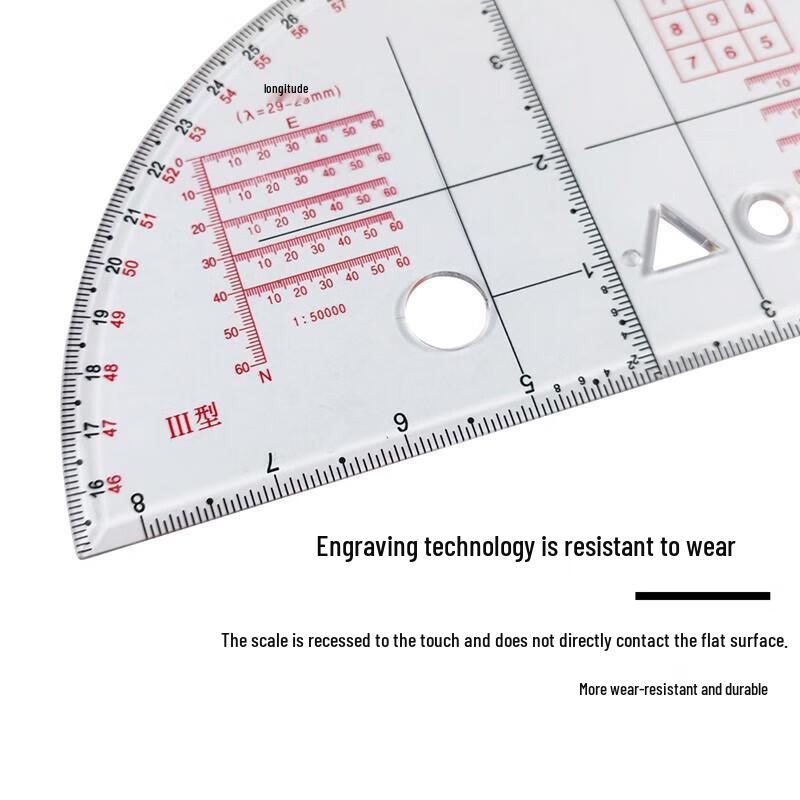 Artillery Coordinate Plotting Semicircle Ruler