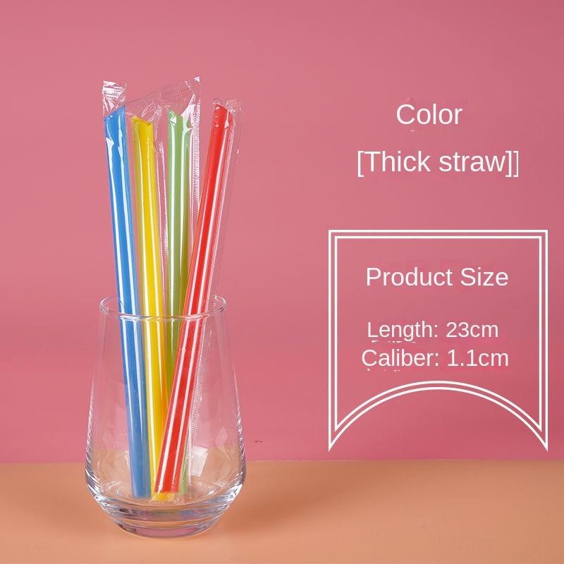 100 шт. одноразовые пластиковые трубочки для сока, чая с молоком, пузырькового чая, широкая независимая упаковка, соломинка для питья