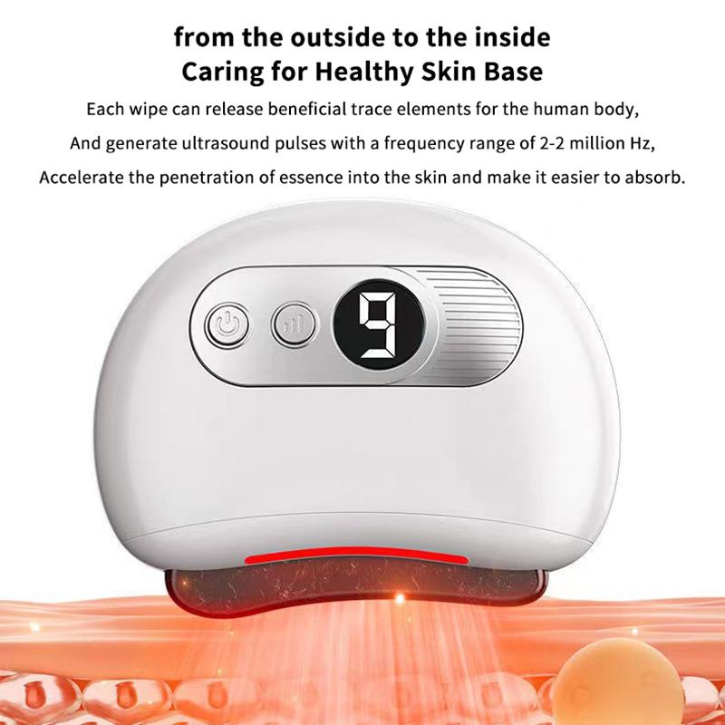 Электрический массажер Гуаша для тела, скребок для тела, нагрев, вибрация, мышечный массажер Гуаша, нож для массажа лица, шеи, глаз, камень Гуаша, скребок