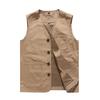 Men 'S Plus Size 8xl Vest Pure Cotton Thin Waistcoat Multi -Pocket Leisure Vest Outdoor Military Fishing Mountaineering Vest