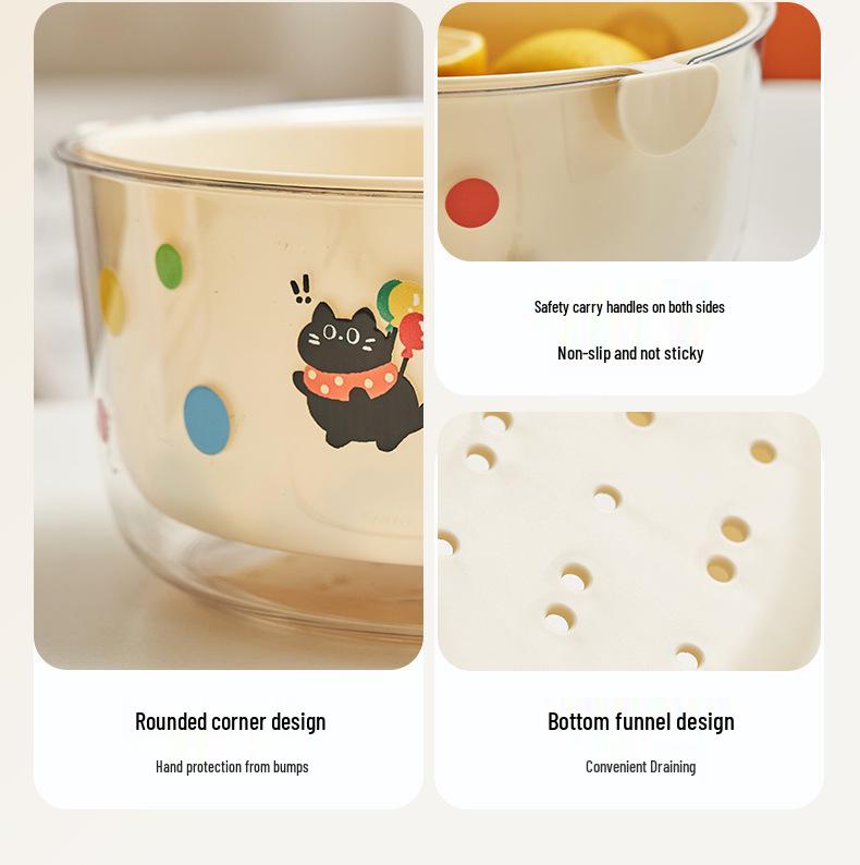 Двухслойная дренажная корзина и фруктовница пищевого качества - Овощемойка, Фруктовница, Контейнер для хранения орехов и закусок