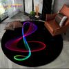 3D Музыкальная нота Пианино Арт Круглый Ковер Коврик для Гостиной Спальни Детской Игровой Комнаты Декор Стула, Коврик для Зоны Животных Нескользящий Напольный Коврик