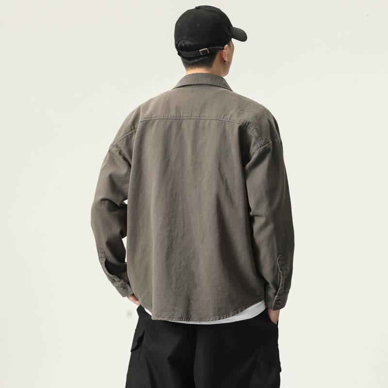 Мужская рубашка American Retro Tooling с длинными рукавами, свободная хлопковая рубашка, повседневная куртка для сезона