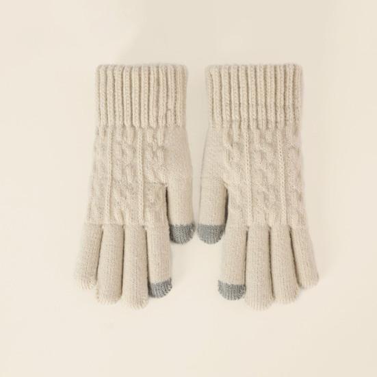 Thick Warm Knitted Gloves Windproof Touch Screen Winter Gloves for Riding Skiing Men Women Keep Warm Mittens