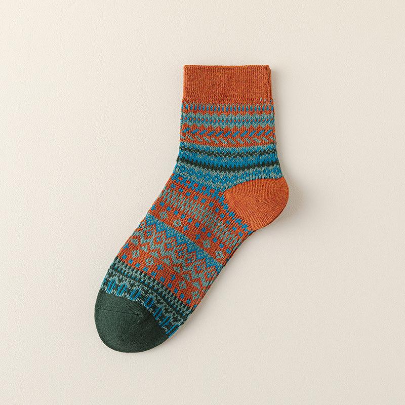 5 пар носков для девочек осень-зима ретро мода новые барабанные хлопковые