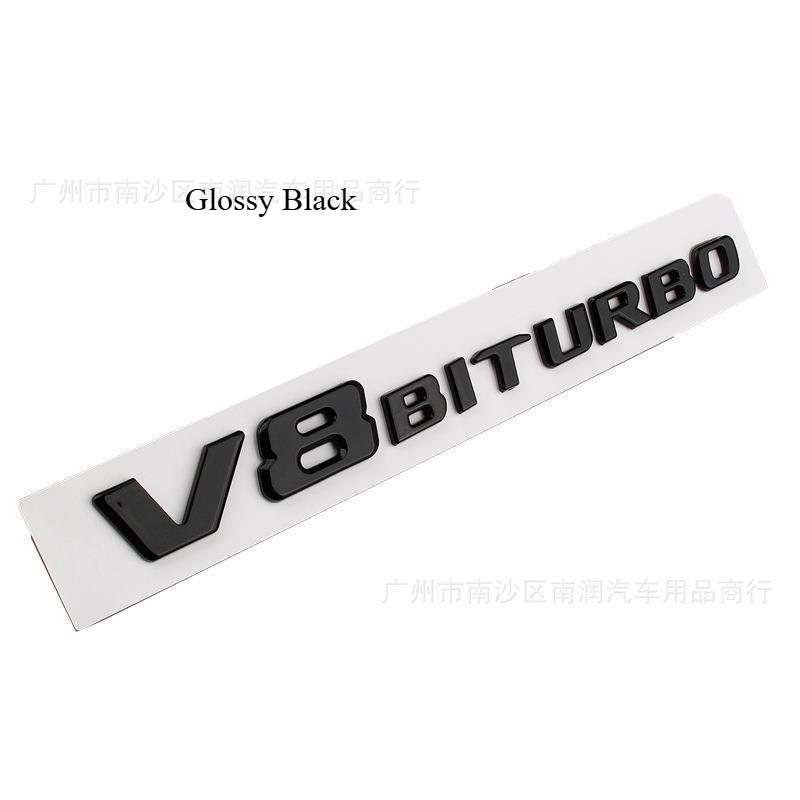 Suitable for V8 BITURBO Letter Label Twin Turbo Rear Tail Label Fender Side Label Car Labeling
