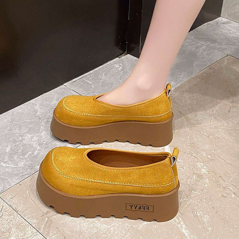 Туфли-маффины на платформе женские новые супер огонь универсальные модные с темпераментом увеличивающие рост любовь одинарные туфли