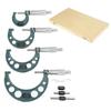 100mm Micrometer, 0-100mm Metric Outside Micrometer Thickness Gauge Measuring Caliper with Case, 4 Pieces
