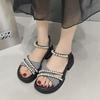 Ladies Shoes Pearl Platform Roman Style Women's Sandals Vintage Comfort Low Price Luxury Summer