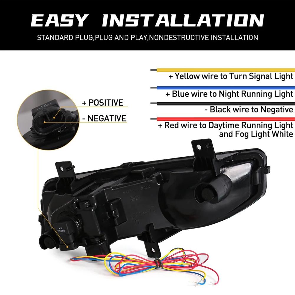 2PCS LED Daytime Running Light DRL Lamp For Nissan Qashqai 19-21 Sentra 2020-21