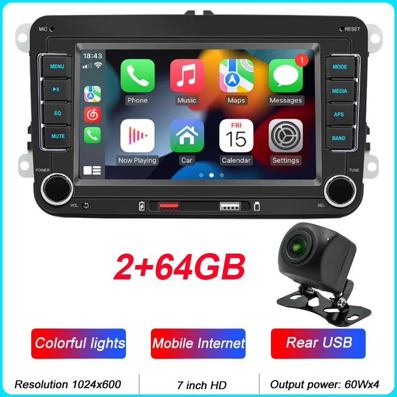 2 Din автомобильный радиоприемник 7 дюймов HD Autoradio Carplay мультимедийный плеер автомобильный аудиосистема автомобильная стереосистема MP5 Bluetooth USB TF FM камера для Volkswagen