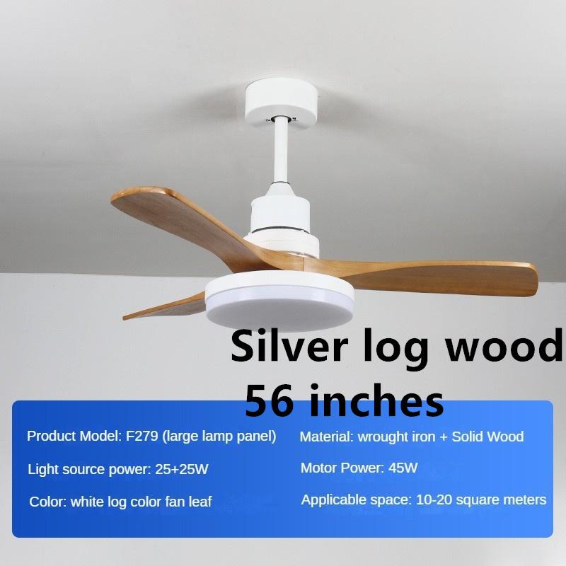 45 Вт бытовой интеллектуальный регулируемый частотный электрический вентилятор для гостиной, светильник из цельного дерева, ретро-вентилятор для ресторана, полный спектр