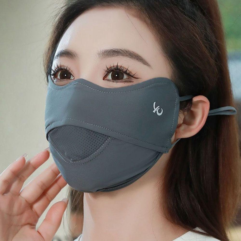Солнцезащитный шарф для лица Ice Silk Mask Летняя маска Gini для лица Дышащая маска для лица для верховой езды