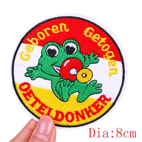Netherland Oeteldonk Emblem Embroidered Patches Frog Patch Netherland Carnival Patches For Clothing Uniform DIY Iron On Patches
