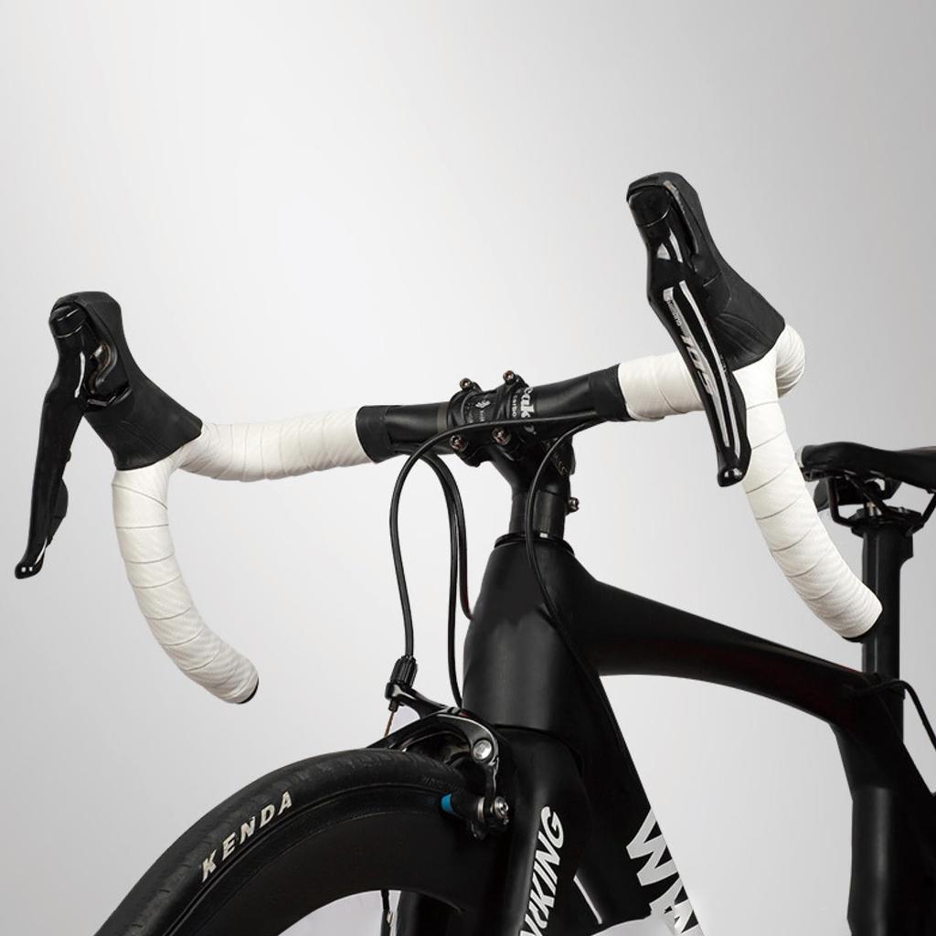 TRIWONDER Road Bike EVA Cushioned Handlebar Tape with End Caps White (2 Rolls)
