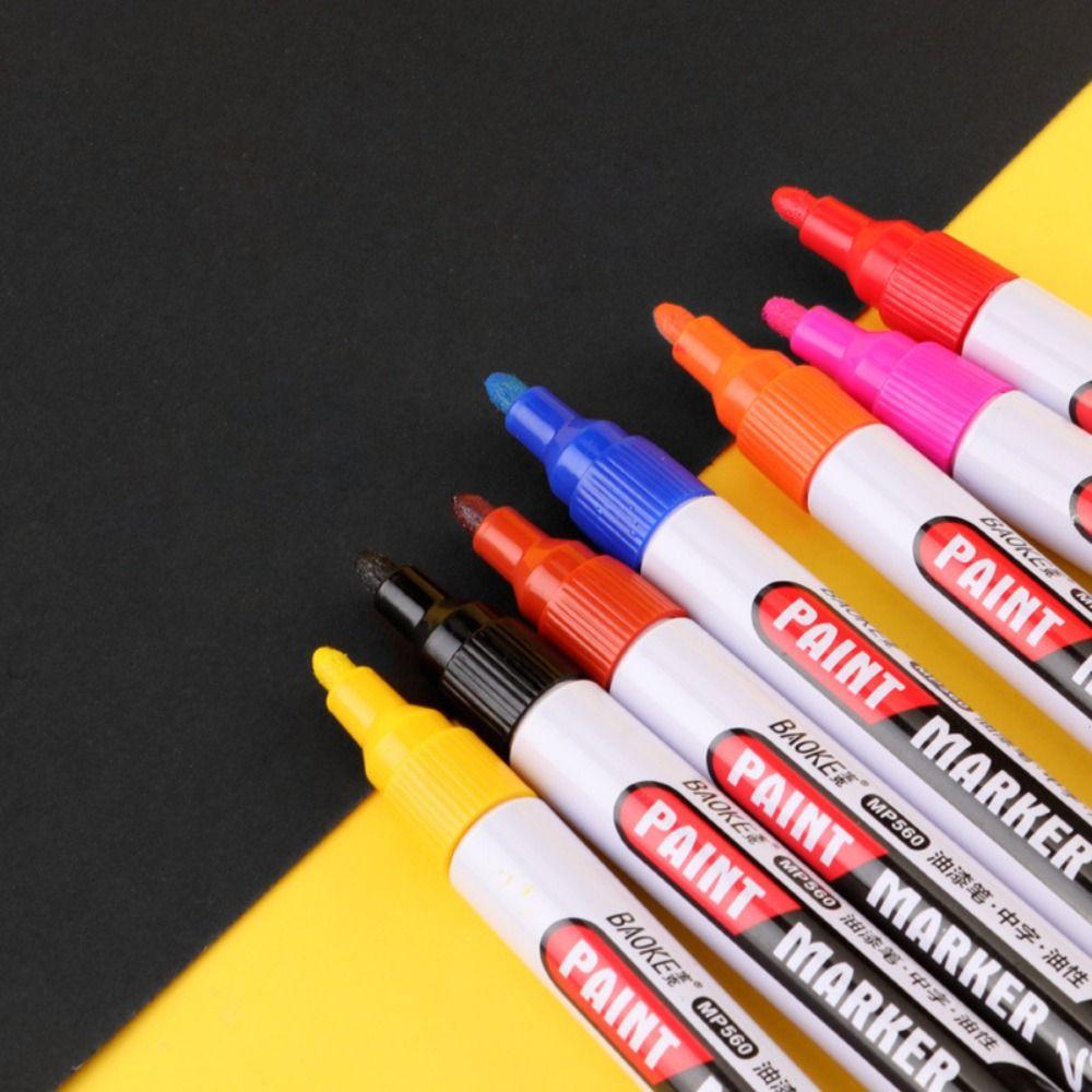 Цветной масляный маркер, водостойкая флуоресцентная ручка, инструменты для учебы, маркер, принадлежности для рисования