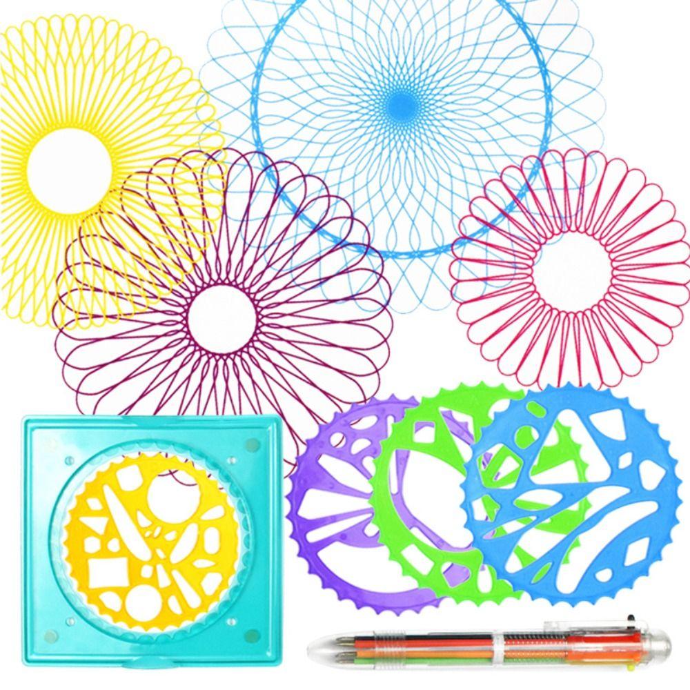 5/12/22PCS Plastic Spirograph Special Shaped Stationery Drawing Ruler Geometric Ruler School Office