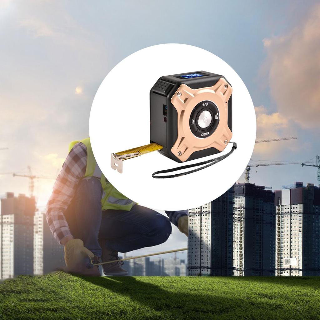 2 в 1 рулетка с подсветкой 131 фут дальномер и 16 футов ручной измеритель черный и