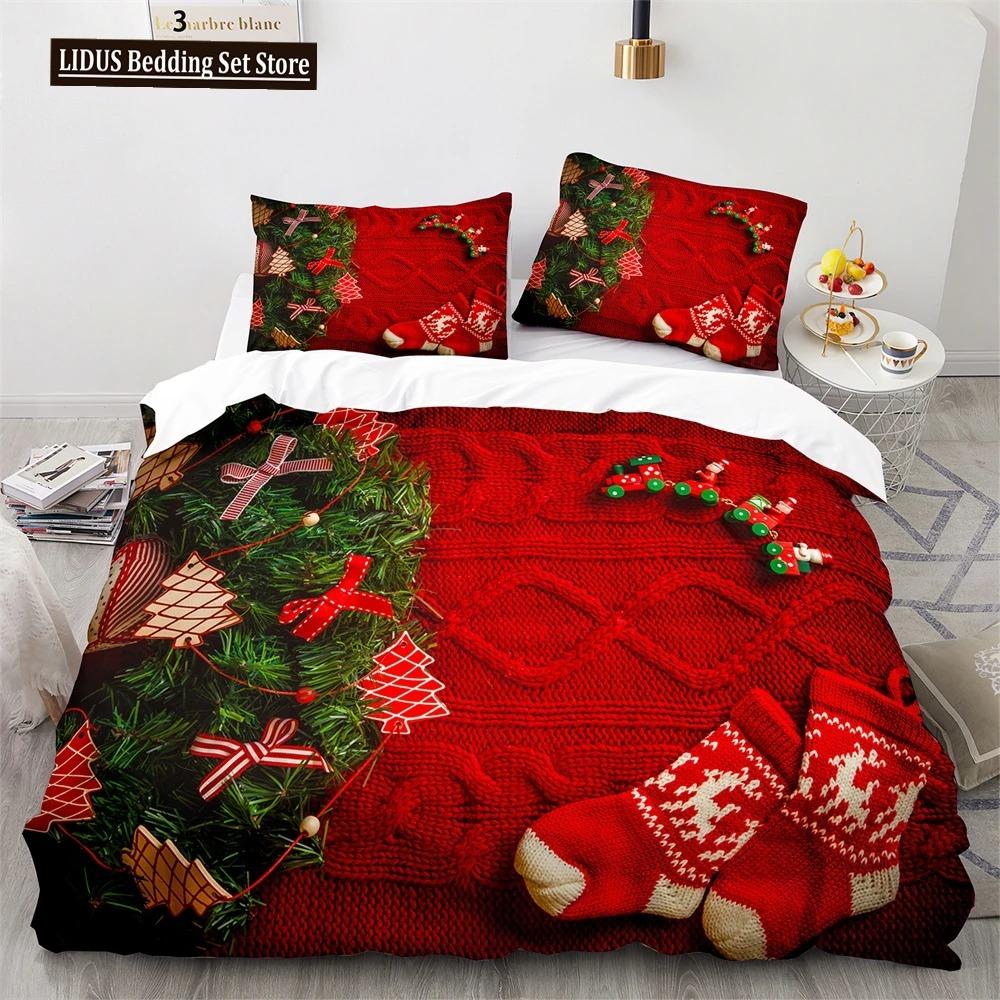 Рождественский комплект пододеяльников King Queen Full Size Snowflake Gold с рисунком оленя Праздничный комплект постельного белья из полиэстера для детей