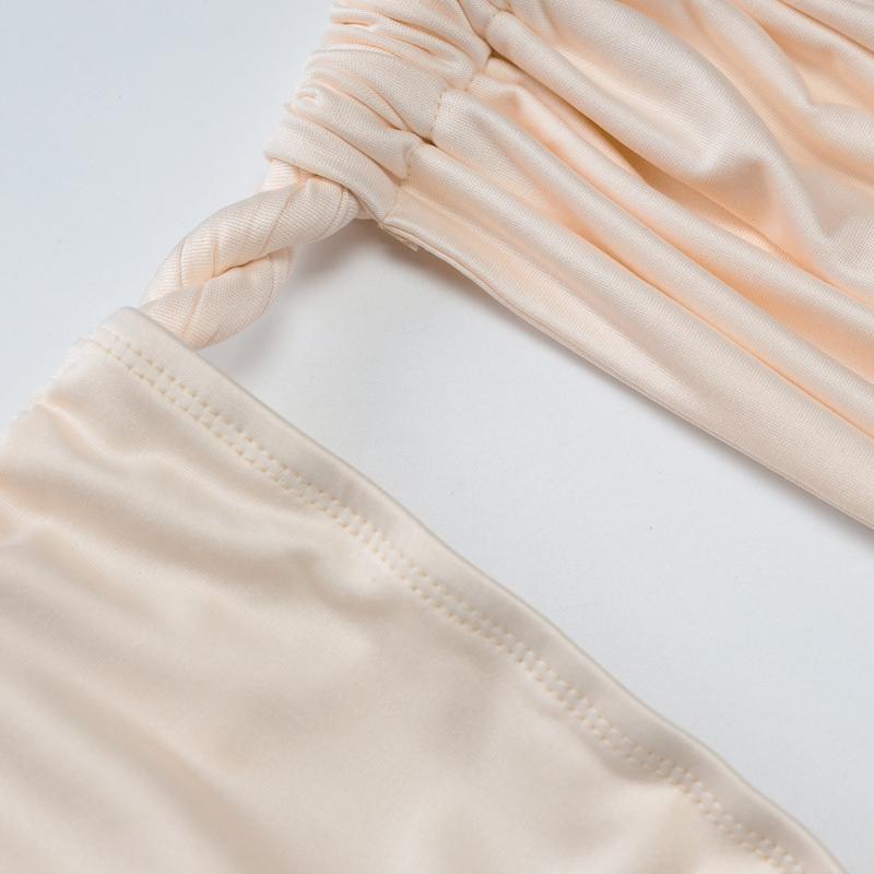 Модное асимметричное платье с открытой спиной и высоким разрезом, длинное женское сексуальное платье с косыми плечами из пеньковой веревки, ажурное летнее платье для отдыха