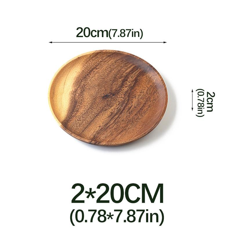 Natural Wood Hand-made Dinner PlatesUnbreakable Plate Sushi Dessert Fruit Bread Snack Tray Kitchen Bar Tableware Home Decoration