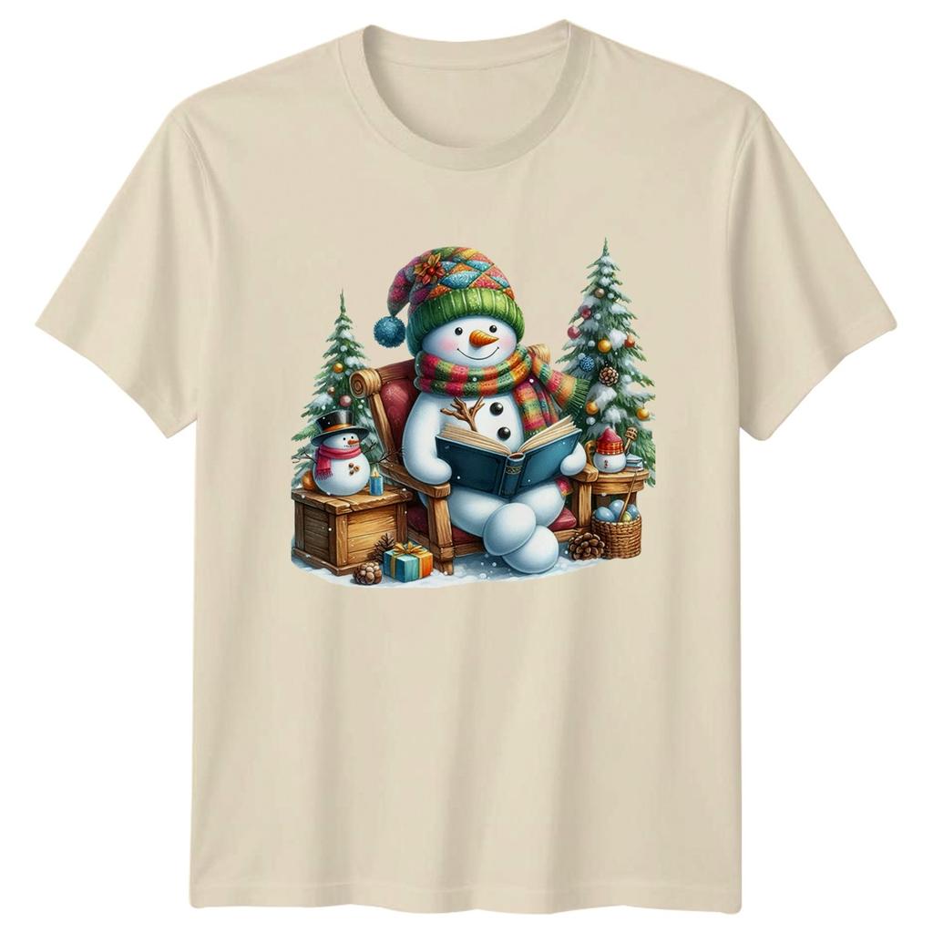 Christmas SnowUnisex Reading Book Holidays Unisexs TShirt Unisexs Graphic Tee