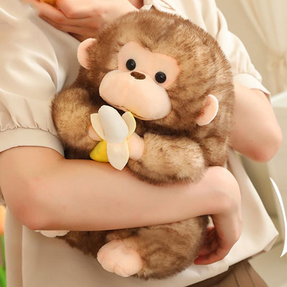 Fluffy Banana Monkey Plush Toy PP Cotton Banana Monkey Doll Monkey Stuffed Doll Easter Gifts