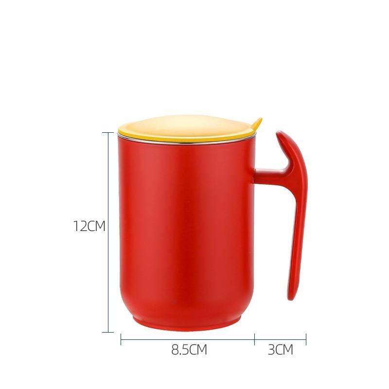 500ml Mug Large-capacity Stainless Steel Coffee Milk Cup with Lid Removable and Washable Simple Office Insulation Water Cup