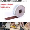 1 рулон 5M Абразивная ткань Рулон наждачной бумаги Полировальная наждачная бумага для шлифовальных инструментов зернистостью 80/120/180/240/320/600