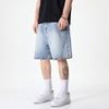 Denim Shorts Men's Summer Loose Straight Mid-pants American High Street Retro Five-point Pants