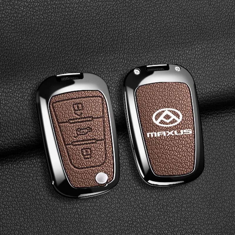 Metal Key Cover Maxus V80 G10 Car Keys Zinc Alloy Shell Foldable Case Mens Premium Leather Holder