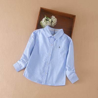 Одежда для мальчиков, школьная форма, рубашки, весенне-осенние детские рубашки с отложным воротником и длинными рукавами для мальчиков, детские топы