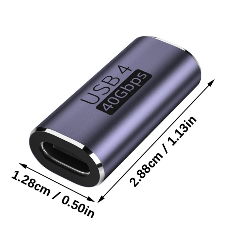 USB4.0 40Gbps Adapter 100W USB C to Type C Fast Charging Converter USB C Data Adapter 8K@120HZ Coupler Extender