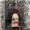 Charming Forest Santa Car Wine Bottle Bag Stylish Checkered Fabric Christmas Decoration