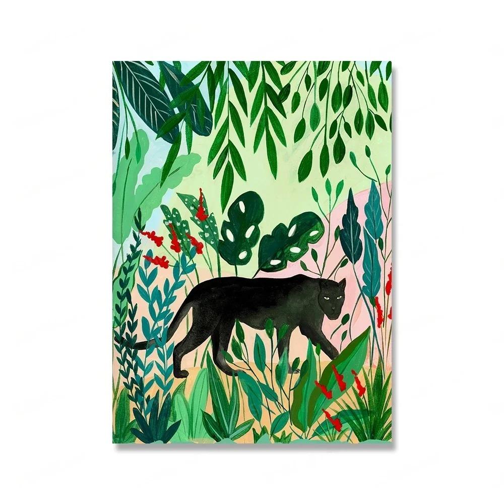 Египет, Марокко, настенная живопись на холсте, тропические животные джунглей, леопардовый тигр, постеры, принты, домашний декор, подарок на новоселье